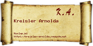 Kreisler Arnolda névjegykártya